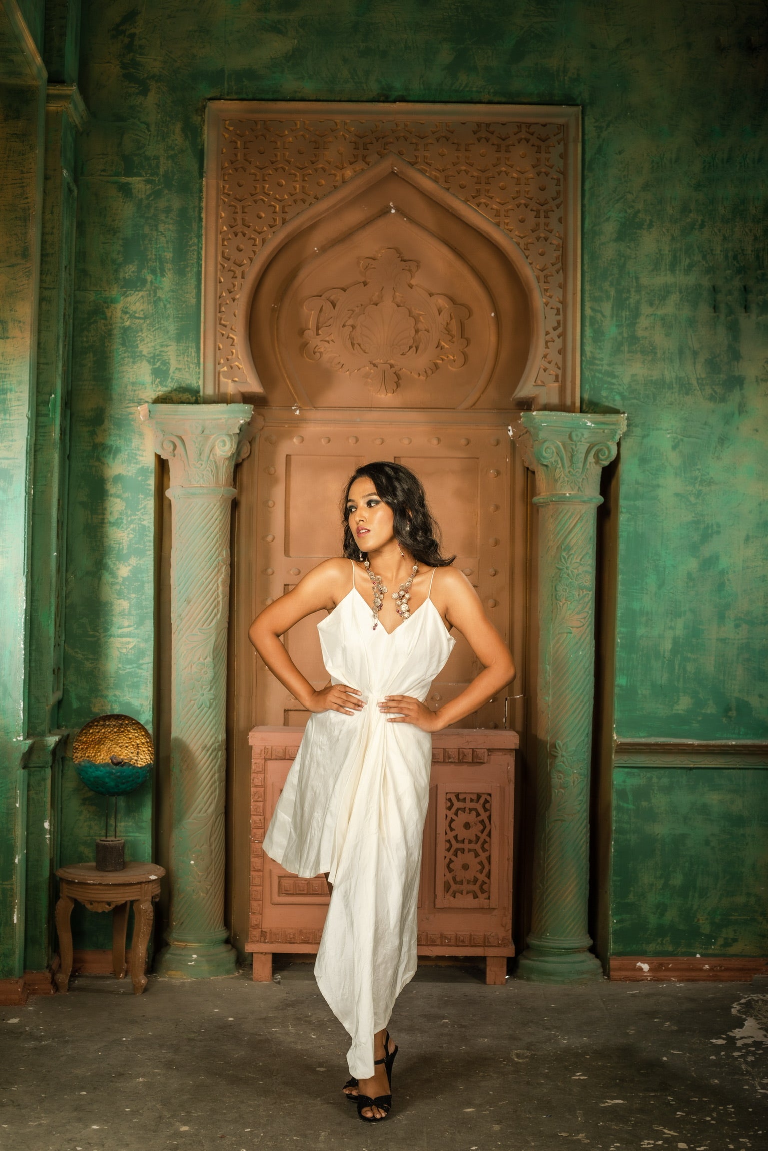 Diamond Brilliance White Asymmetrical Dress Koshya Diamond Brilliance White Asymmetrical Dress Koshya