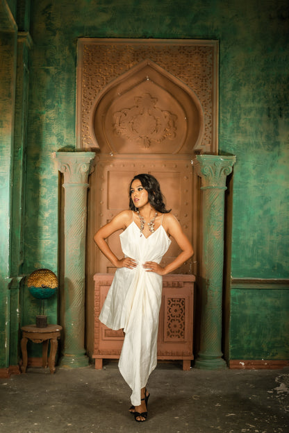 Diamond Brilliance White Asymmetrical Dress